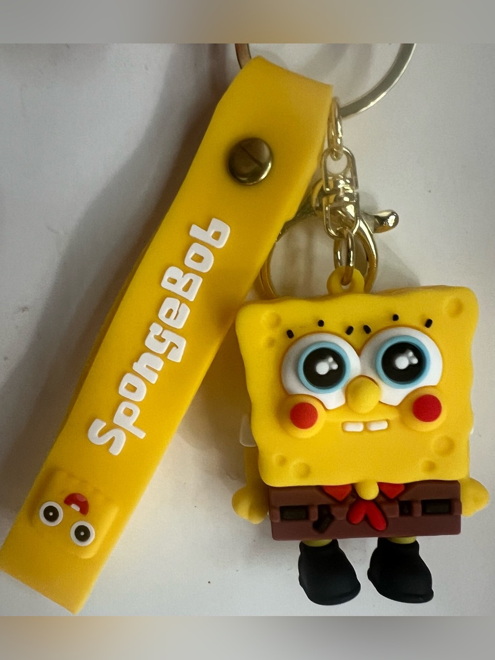 Yellow Sponge Silicone Keychain